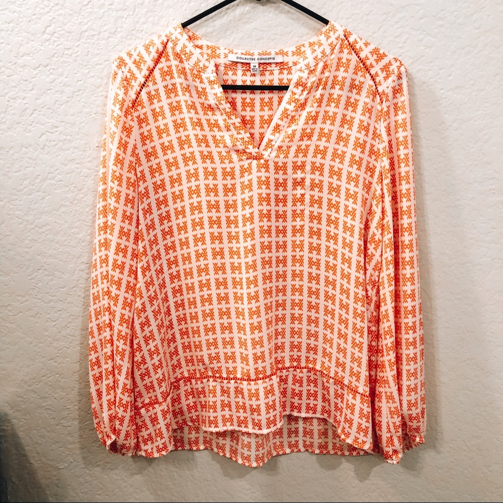Collective concepts boho orange blouse